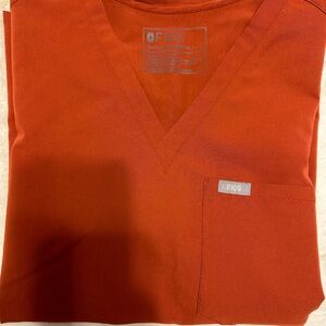 Burnt Orange FIGS Scrub Top